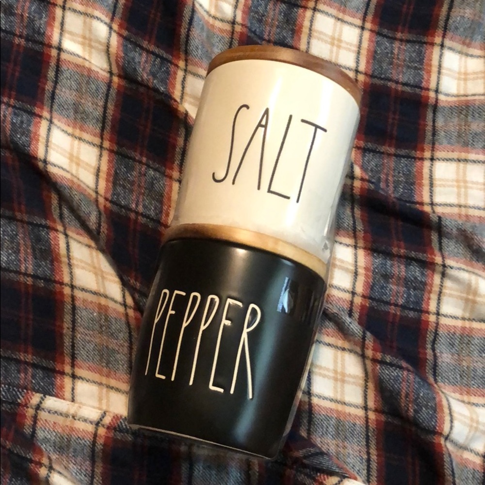 rae dunn salt and pepper canisters.